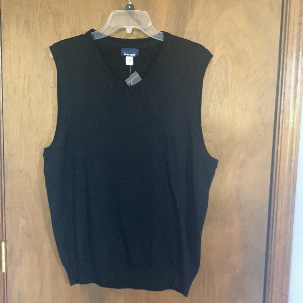 Basic editions sweater vest black pullover lightw… - image 9